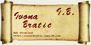 Ivona Bratić vizit kartica